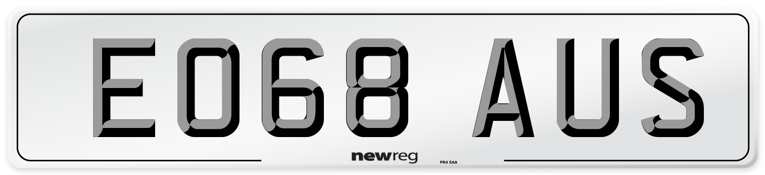 EO68 AUS Number Plate from New Reg